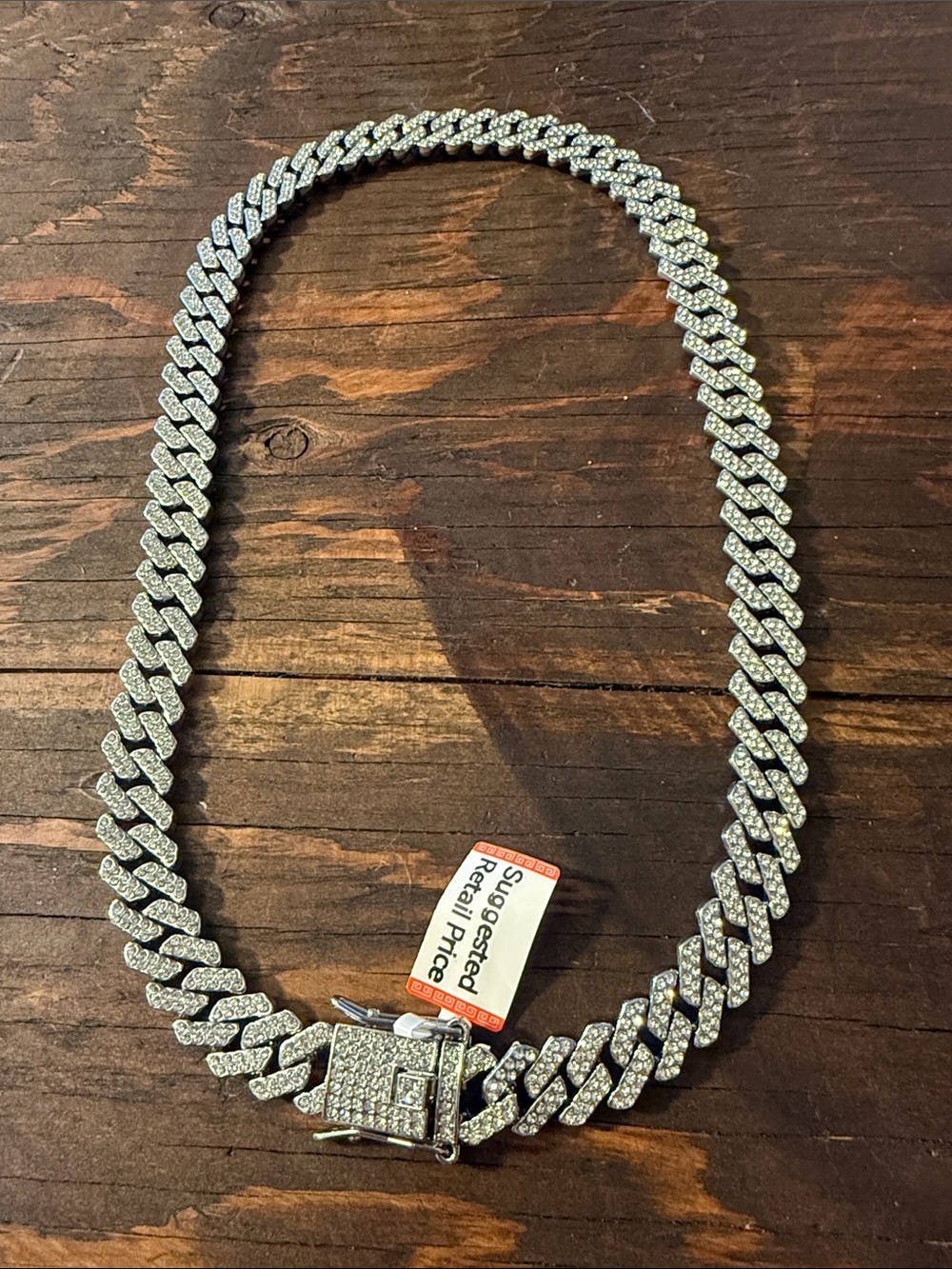 Silver Pave Cuban Link Necklace - Elegant Women’s Jewelry